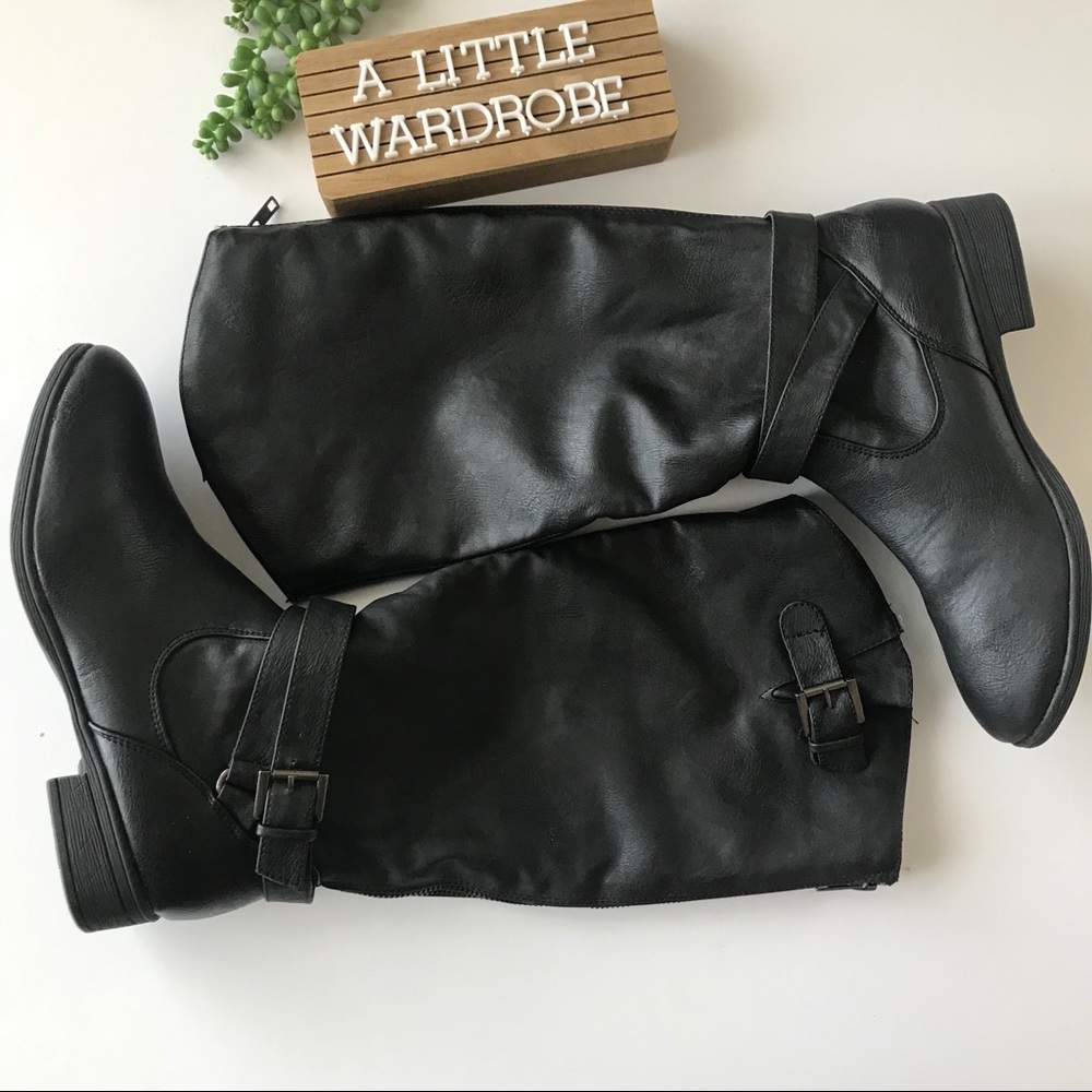 Maurice’s Black Gail Wide Calf Riding Boot